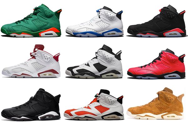 

2018 6 6s men basketball shoes unc hare white infrared black cat sports blue olympic oreo olympic maroon sports shoes