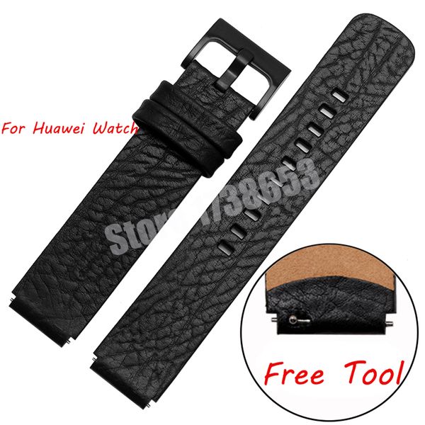 

smart watchband for huawei watch quality genuine leather watch band mens 18mm black strap huawei smart watches accessories, Black;brown