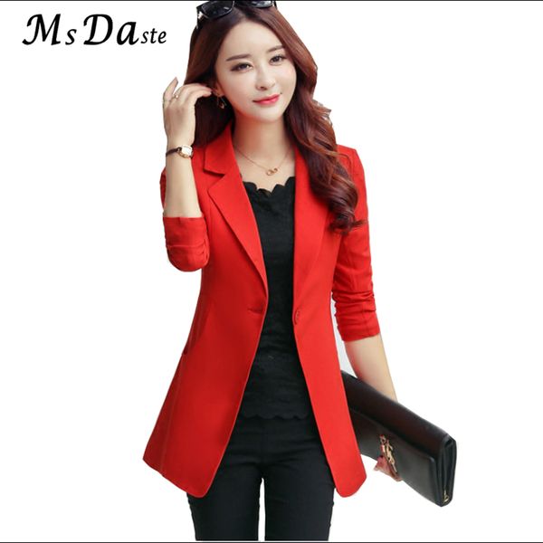 

2018 autumn female womens blazers red pink light green black full long sleeve work wear woman blazer s  l xl xxl xxxl sale, White;black