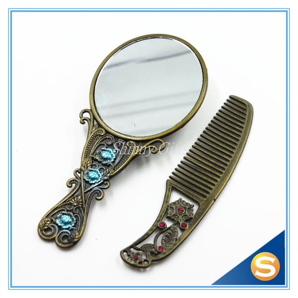 

vintage 3d design mirror set hanging mirror with comb gift set