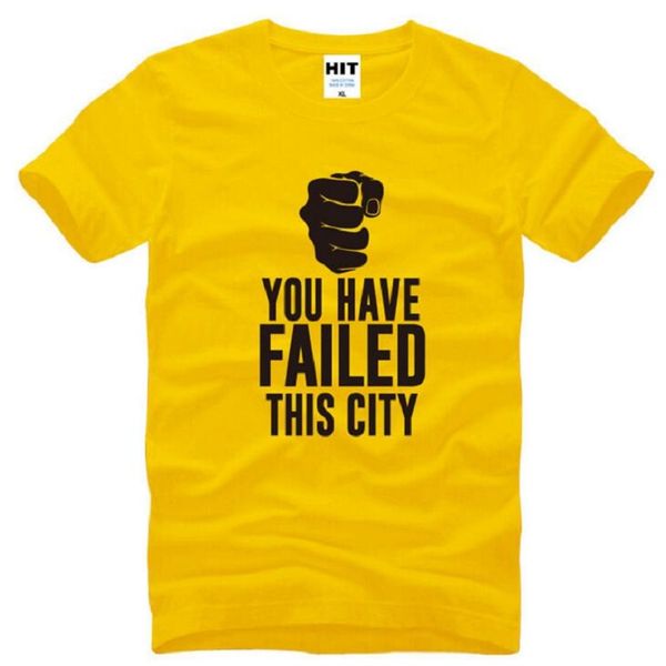 

green arrow you have failed this city printed t shirts men summer style short sleeve o-neck cotton men's t-shirt fans clothing, White;black