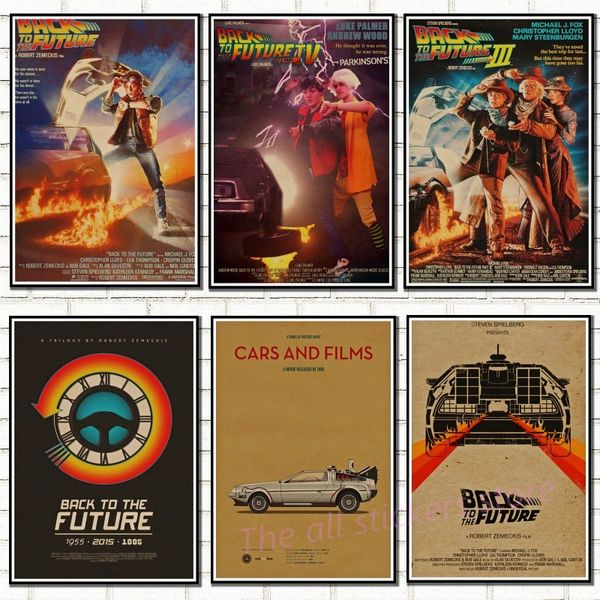 

back to the future classic vintage nostalgic movie kraft paper poster interior decoration 5086