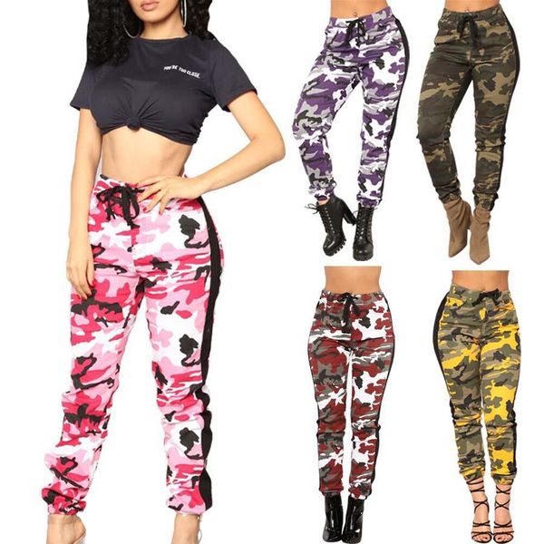 Compre Mujer Moda Casual Camo Cargo Pantalones Casual Deportes