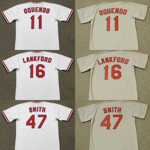 

men 11 jose oquendo 16 ray lankford 1975 baseball jersey, Blue;black