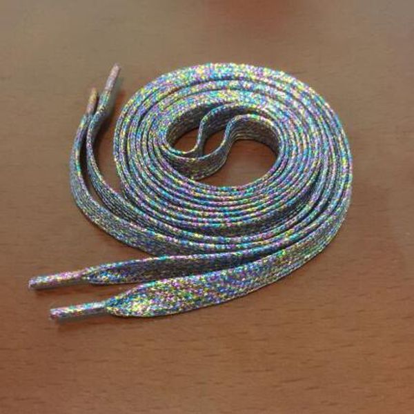 

fashion 110cm shinning colorful shoelaces polyester knitted shoelace flat sneakers shoes lace, Black
