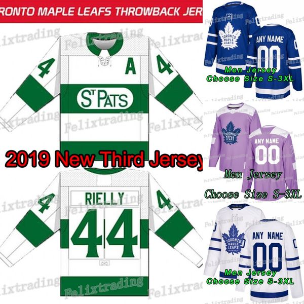 

34 Auston Matthews 2019 New Third Toronto Maple Leafs John Tavares Mitch Marner Zach Hyman Nazem Kadri Nikita Zaitsev Morgan Rielly Jersey