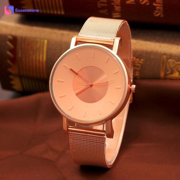 

lovers watch luxury fashion men's and women's classic simple quartz analog clock splendid stainless steel wristwatches relogio, Slivery;brown