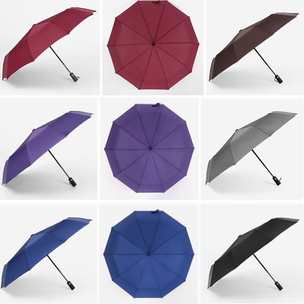 

new large automatic windproof rain umbrella 10 ribs compact folding travel golf umbrella with coating business umbrellas fhh7-1197
