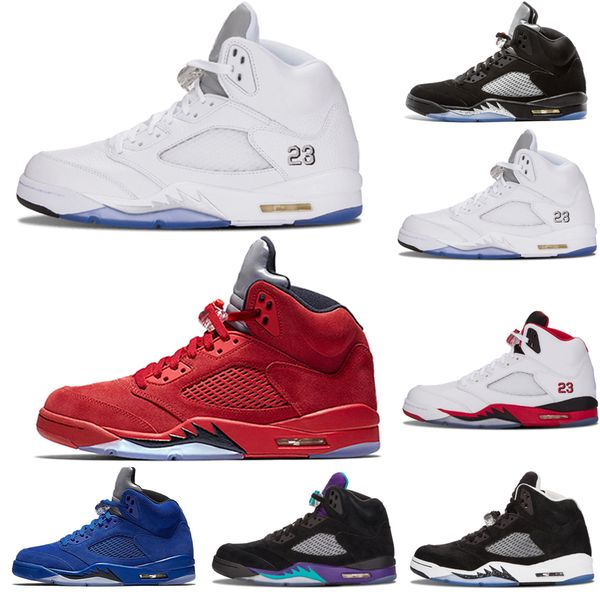 

new classic 5 5s v og black metallic gold white cement mens basketball shoes blue suede olympic metallic fire red sports sneakers shoes