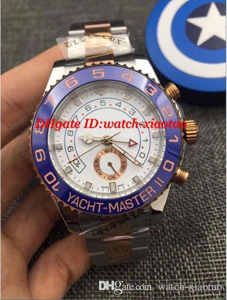 

selling luxury watch wristwatch ii 2 tone 18k rose gold steel bracelet 116681 44mm automatic men's watch watches, Slivery;brown