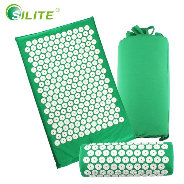 

silite fitness massage yoga mats lotus acupuncture mat with pillow set relieve stress body pain acupuncture spike yoga mat