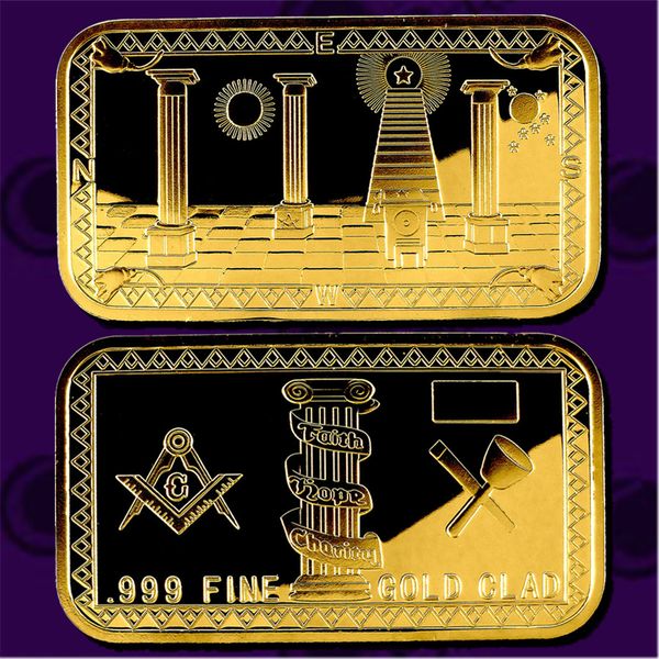 

ason gold plated commemorative masonic bullion bar