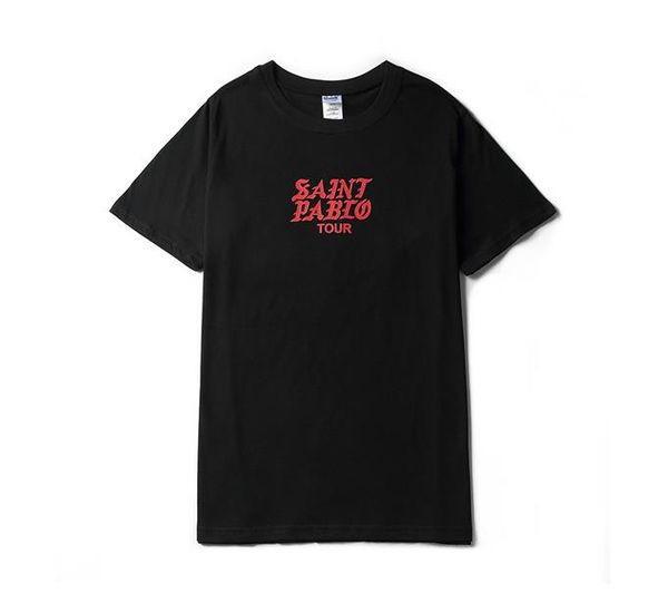 

Men Designer Tshirt Kanye West Life Of Pablo Letters Print TEE High Street Hip Pop Loose tshirt Free Shipping