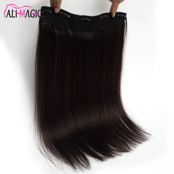 

8A Clip In Human Hair Extension cabelo humano One Piece clip in hair extensions 100G Straight Darkest Brown Brazilian Human Hair