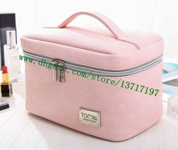 

grade cosmetic bag brown canvas coated real leather lady handbag nice beauty case m47280 women toiletry pouch large size 32cm