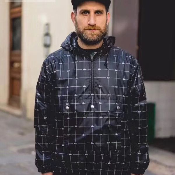 

Коробка логотип половина молнии пуловер куртка 18ss светоотражающие Anorrak школьные