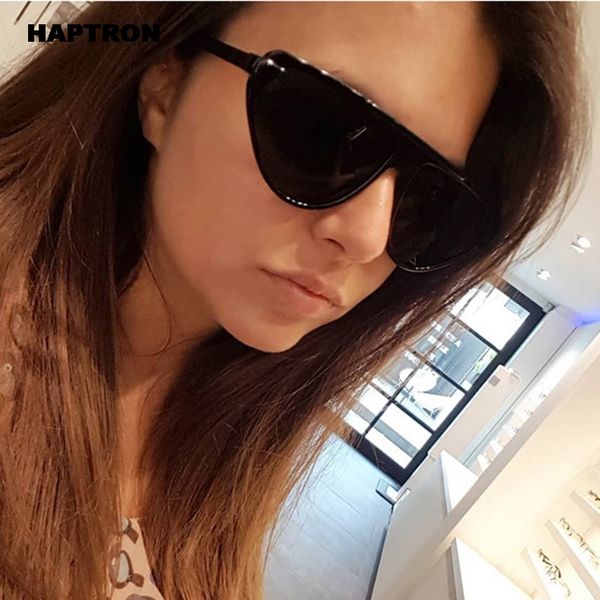 

haptron new cute retro cat eye sunglasses women black white red triangle vintage sun glasses female uv400, White;black