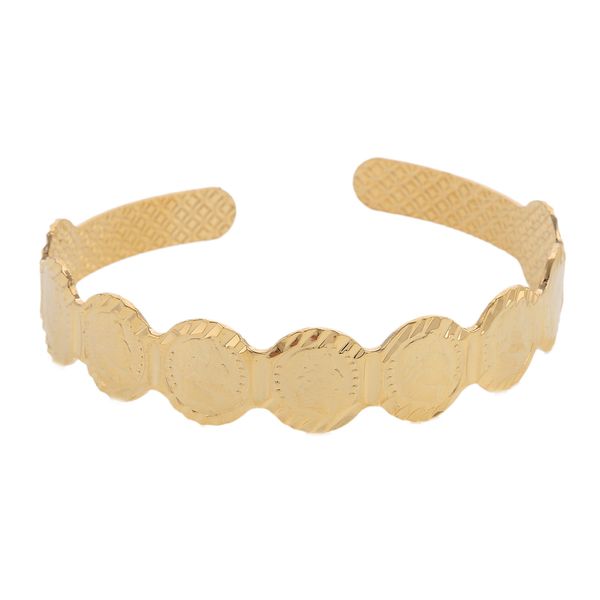 

arab gold color coin bracelet women bangle middle east head portrait africa, Black