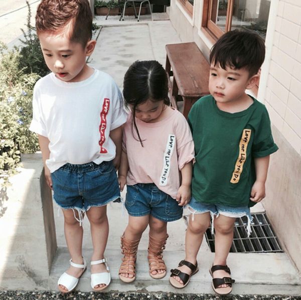 

kids t-shirts boys simpleness t-shirts summer clothes casual clothes kid t-shirt for baby children's clothing tee 3 color, Blue