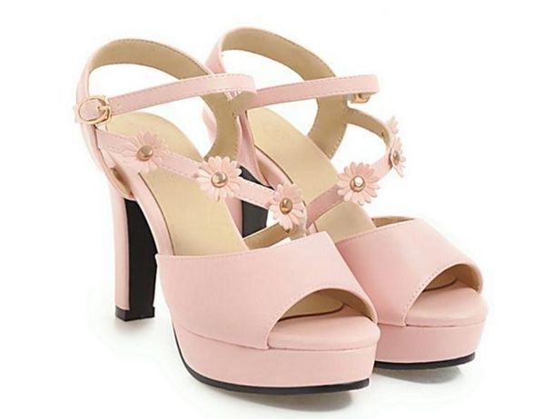 

send waterproofing table for coarse heel high heel woman sandals, Black