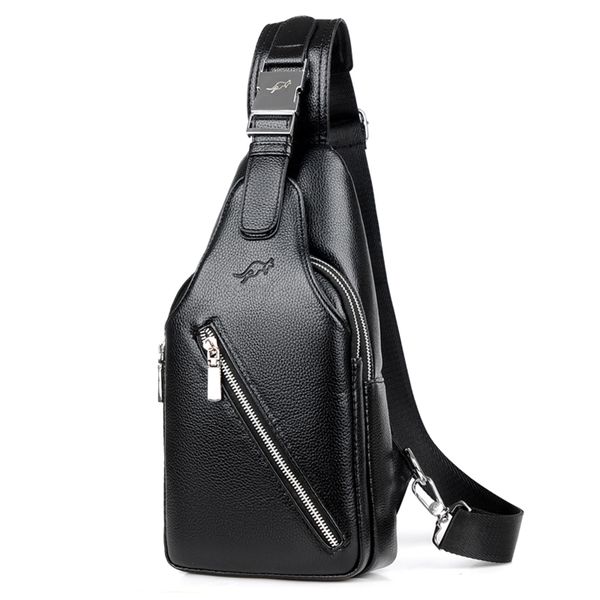 

2018 new arrived men's casual shoulder pu leather crossbody bags travel chest pack messenger bag anti-theft sling bag