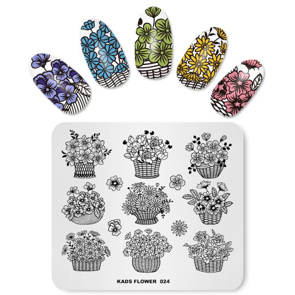 

arieslibra flower-24 nail art image stamp stamping plates diy manicure template nail stamping polish stencil tool, White