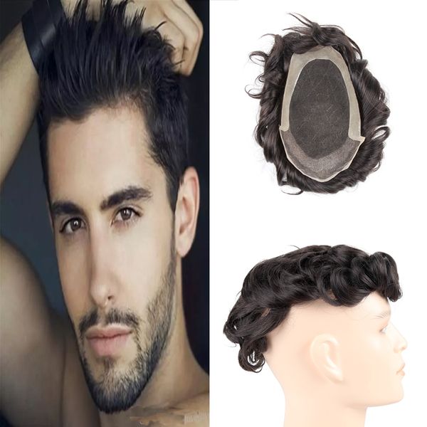 Oct Men S Toupees Human Hair Extension Hairpiece Virgin Hairs 130