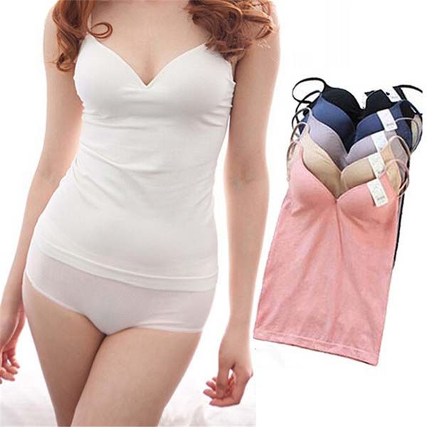 

2018 women padded sports bra v neck camisole straps push up bra vest tank, White;black