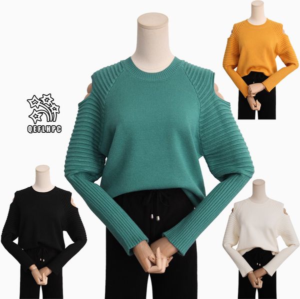 

striped fashion casual ladies blouse knitted sweater winter spring keep warm women sweaters long sleeve crew neck women knits &tees af5301, White