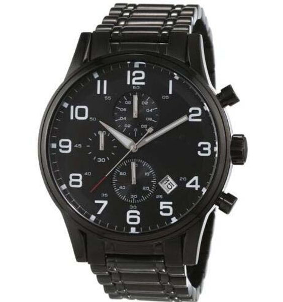 

free Men's 1513180 Aeroliner Chronograph Black Stainless Steel Watch