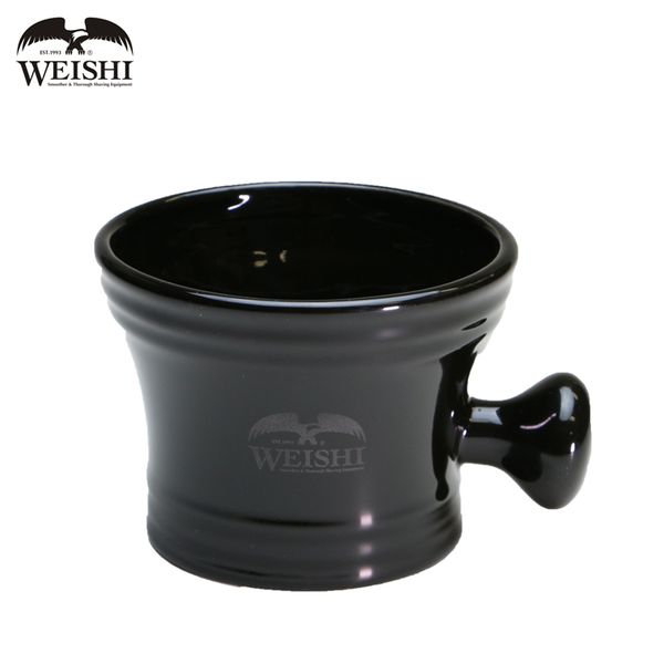 Weishi High Quality Shaving Bowl Black Ceramic Shaving Mug