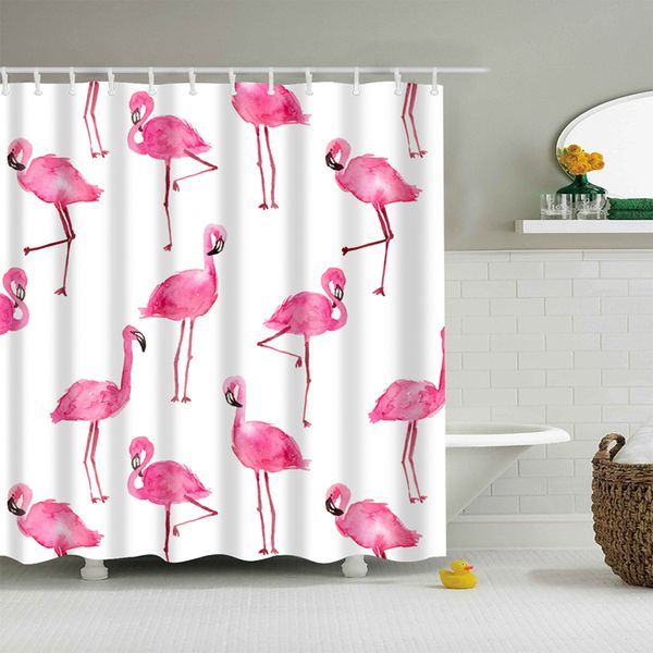2019 Flamingo Animal Dog Hippo Cat Polyester Pink Shower Curtain High Quality Washable Decor Colorful Curtains For Bathroom From Flowerdao