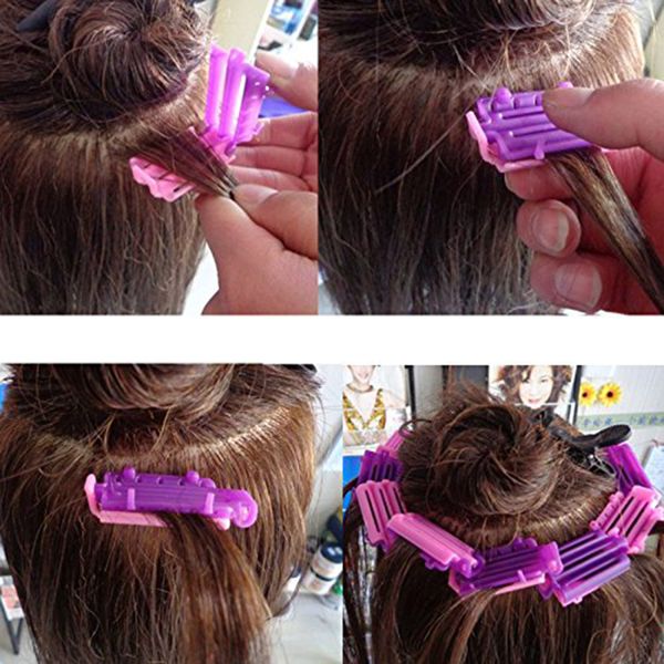 

diy curler fluffy clamps rollers fluffy hair roots perm hair styling tool hair clip wave perm rod bars corn curler c18110901, Golden;white