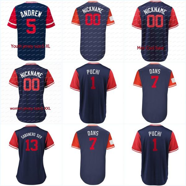 

2018 Players Weekend Jersey 13 Ronald Acuna Jr. 1 ALBIES "PUCHI" 23 DUVALL "DUVY" 5 FREEMAN "ANDREW" 63 BIDDLE "JB" Baseball Jerseys