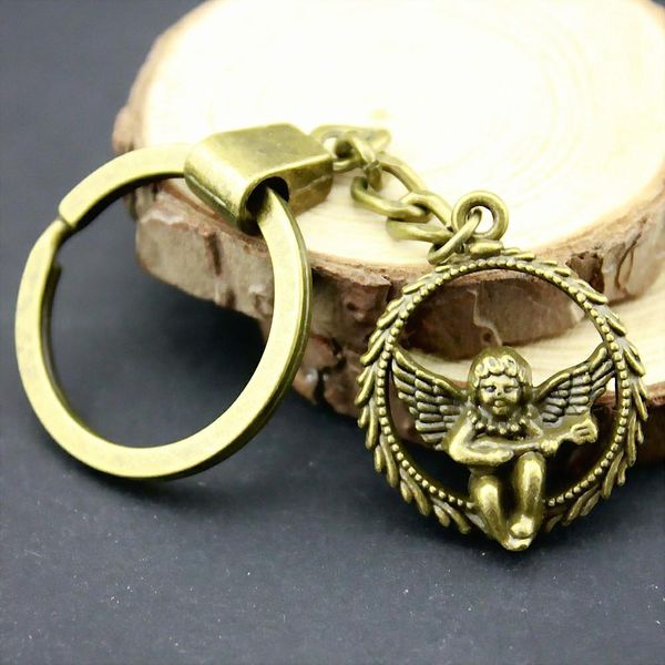 

6 pieces key chain women key rings couple keychain for keys angel 31x25mm, Slivery;golden