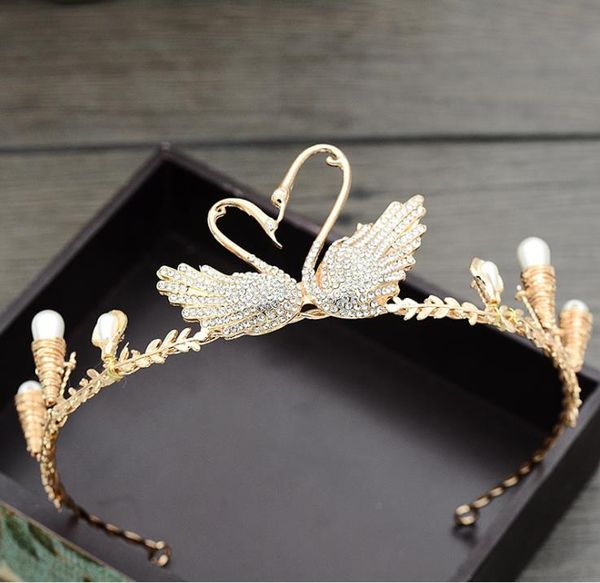 

bridal crown, golden swan headwear, diamond wedding headwear, wedding accessories, hair band, crown ornament, Silver