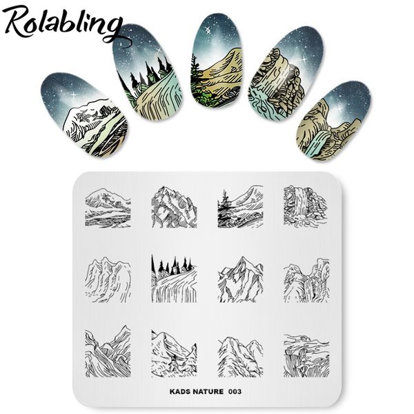 

rolabling nature-3 pattern nail art image plate rectangle nail stamp image plate stamping template manicure stencils, White