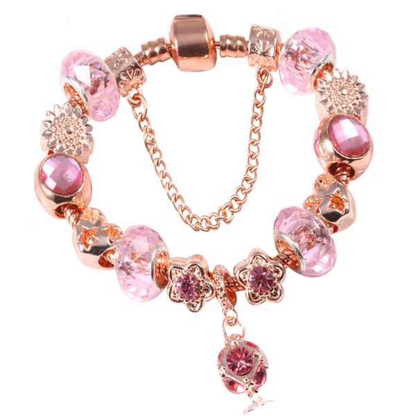 

3MM змея цепи розового золота браслет для дамы падение кулон ювелирные изделия Пан