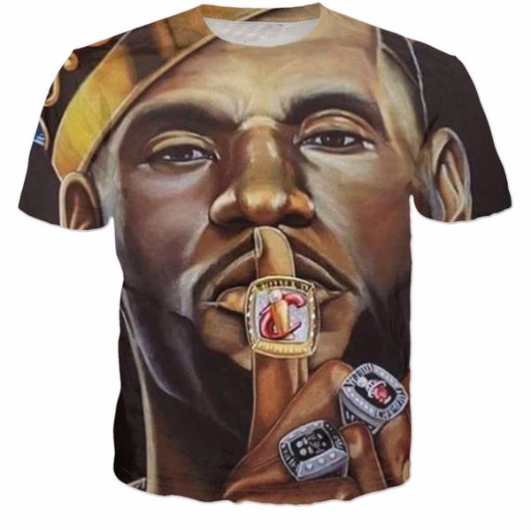 

fashion star lebron james t-shirt funny 3d print women/men short sleeve summer t-shirt casual k26, White;black