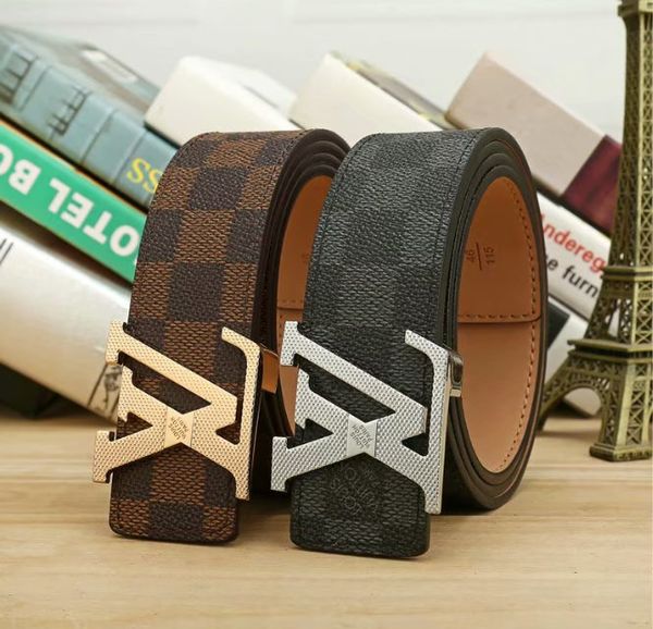 

fashion big buckle genuine leather belt with box designer belts men women new mens belts, Blue;gray