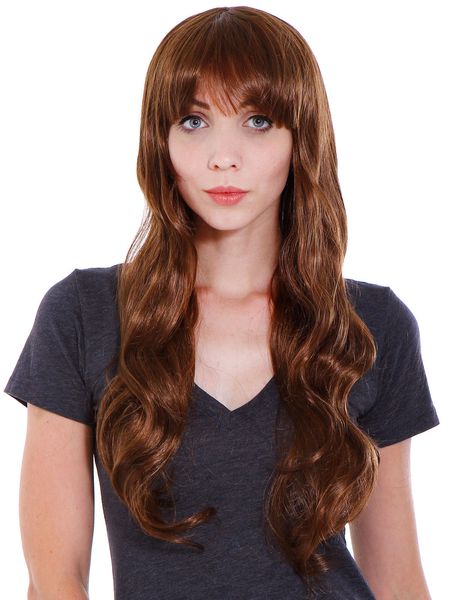 

womne's long curly wavy hair cosplay party full wigs fancy dress halloween, Black;brown