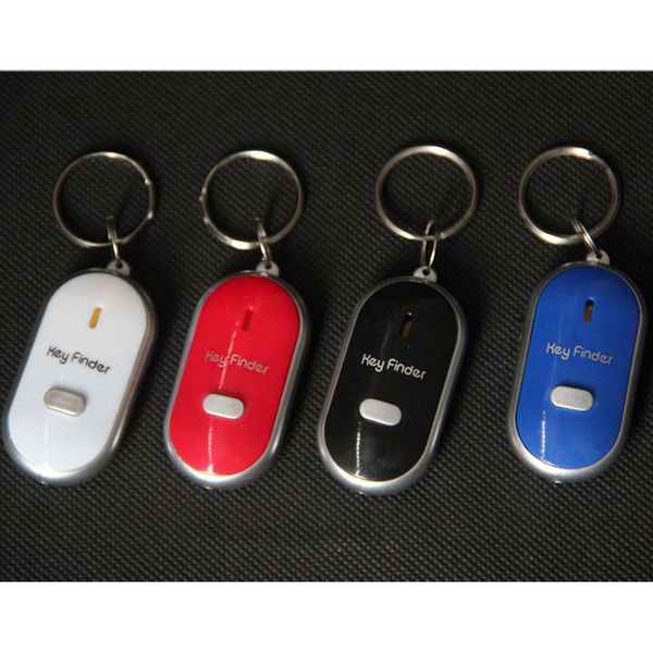 

горячие продажи анти потерял led key finder locator 4 цвета голос звук свисток управления локатор брелок управления факел карты блистерная у