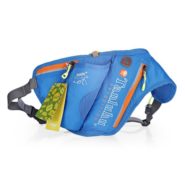 

tanluhu 371 2l outdoor running belt bag waist backpack water bottle holder lightweight and thicken breathable grid back design