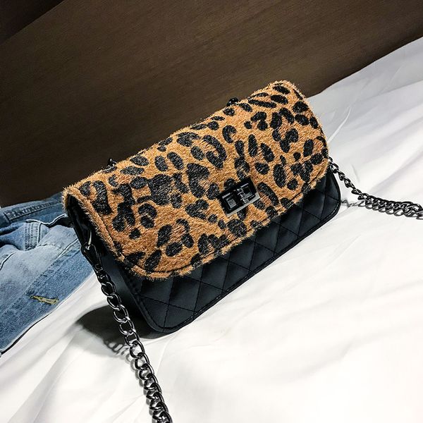 

bags women leather handbags 2018 new fashion leopard chains women shoulder messenger crossbody bag sac a main bolsas feminina