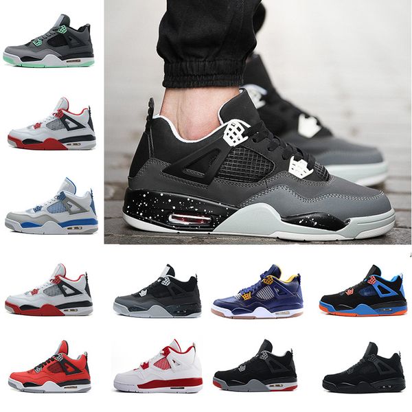 

Hot 4 4s Men Basketball Shoes BLACK Thinker Alternate Motorsports Blue Game Royal Fire Red White Cement Pure Money Sports Sneakers trainers