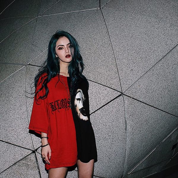 

women hip hop t shirt women tees fashion couples t-shirt 2018 tees shirts us size xs-xl, White