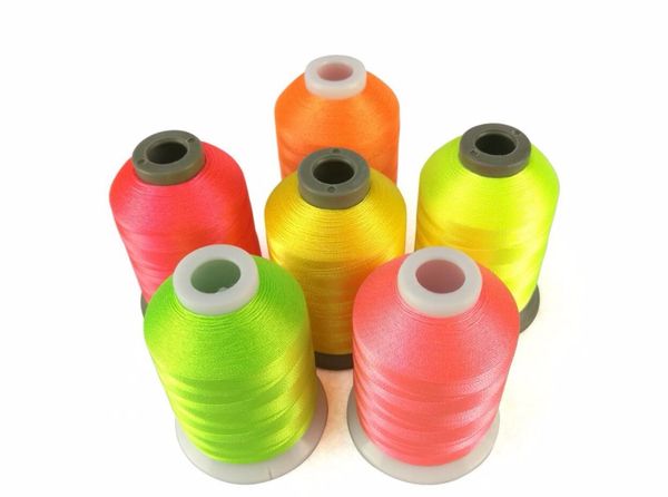 

simthread 6 popular neon colors machine embroidery thread fordesign and pretty embroidery works, Black;white