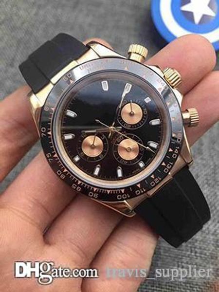 

2018 High quality mens mechanical watch.Rubber band. original steel clasp.Luxury mens automatic movement watches mens date ceramics bezel 11
