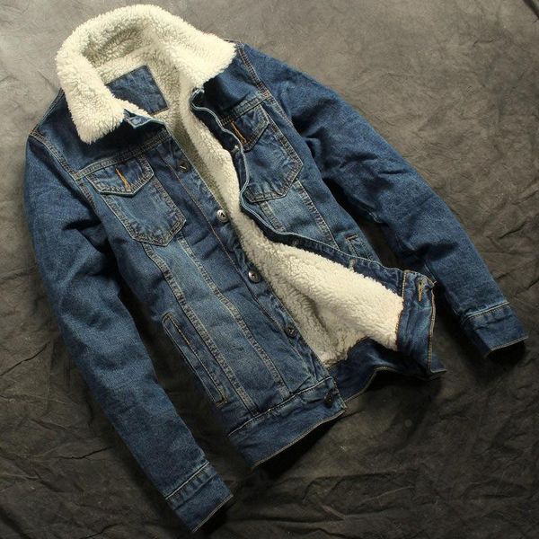 

2018 new men winter thick denim jacket men coat, Black;brown