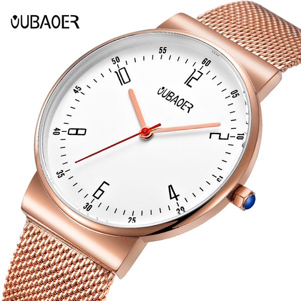 

oubaoer original watch men sport quartz men watches auto date wrist watch relogio time hour clock reloj hombre mens watches, Slivery;brown